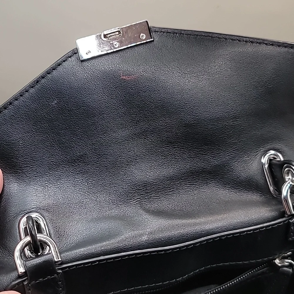 Michael Kors MK Whitney Leather Small Satchel Handbag Black Crossbody Neutral - Picture 8 of 12
